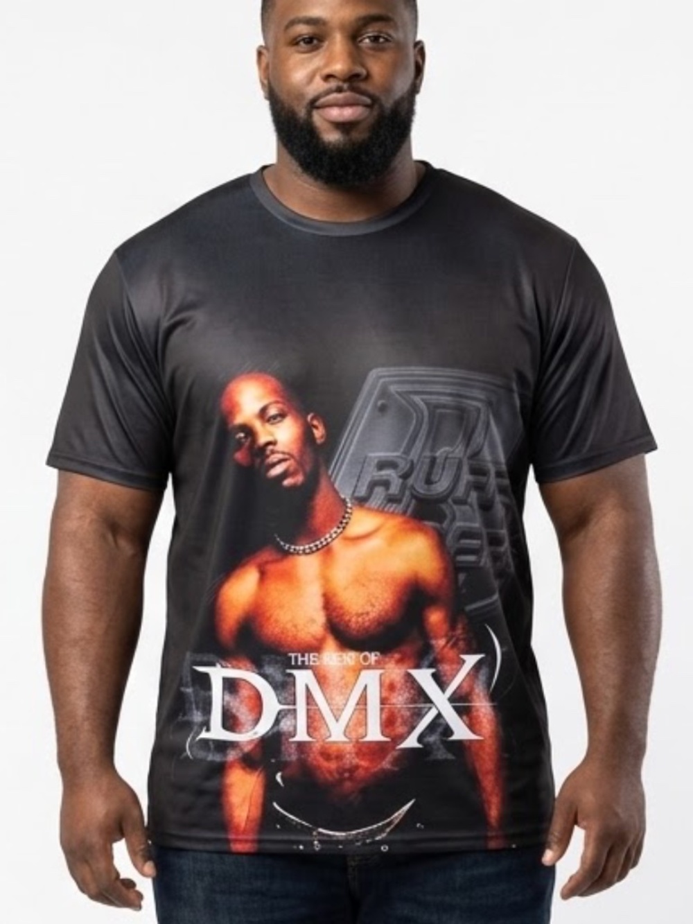 DMX Tribute T Shirt Graphic All Over Print Polyester Blend Black Unisex XL